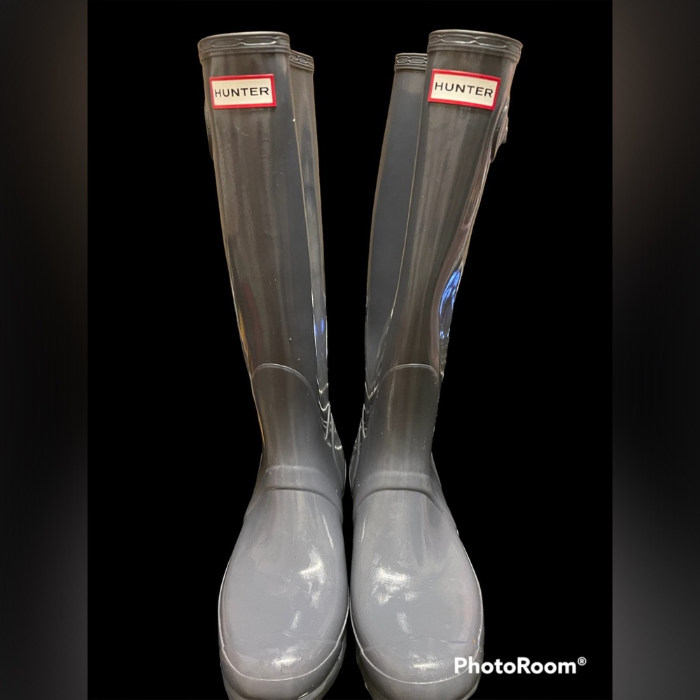 Size 10 authentic Hunter boots -grey